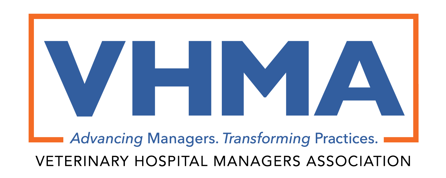 Veterinary Hospital Managers Association Veterinary Hospital Managers Association logo with Advancing Managers, Transforming Practices tagline